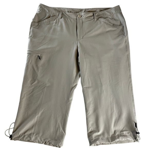 Eddie Bauer Pants - Eddie Bauer Travex Capri Pants Khaki Stretch Hiking Utility Women 18